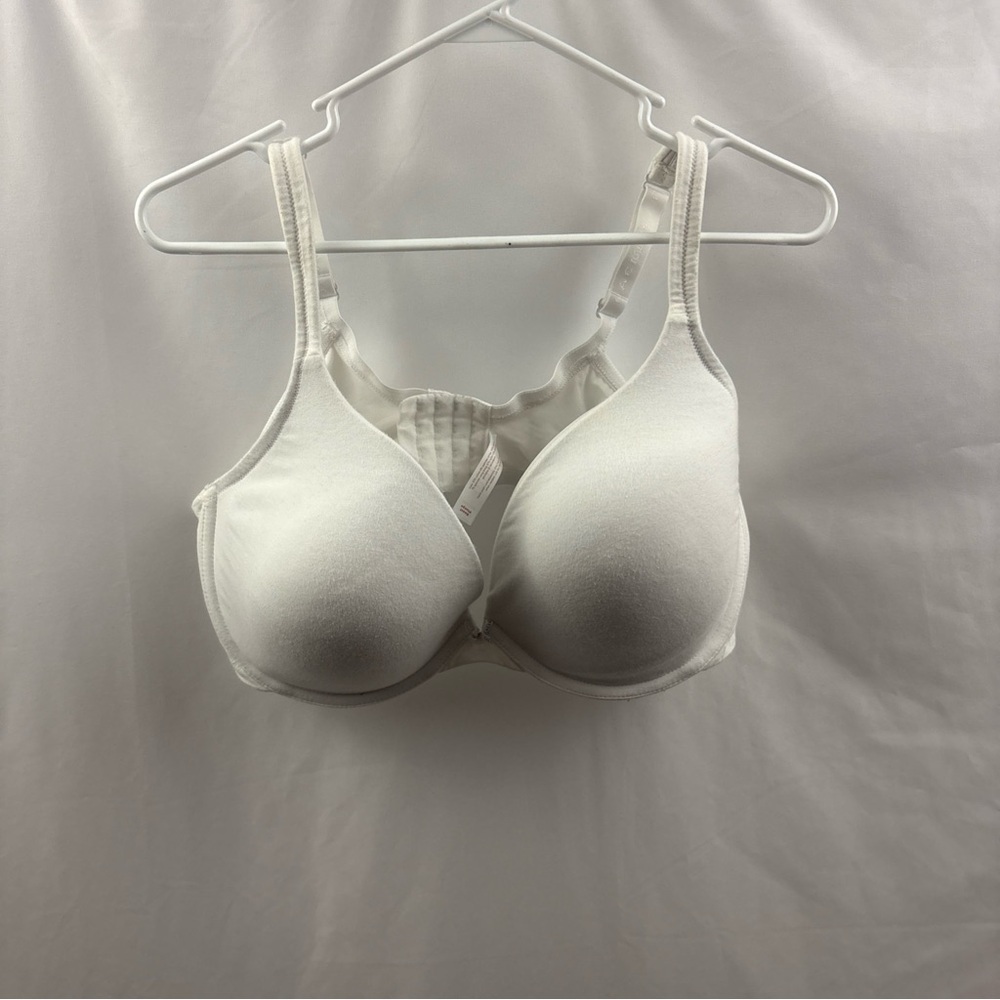 Cacique Cotton Boost Plunge Bra Size 44DDD White Breathable Comfort Underwire